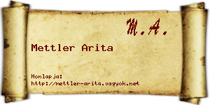 Mettler Arita névjegykártya